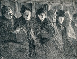 Inside A Tramcar, 1896, 1898 av Théophile Alexandre Steinlen