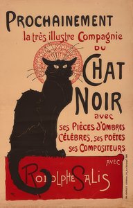 Snart den meget berømte Compagnie du Chat Noir med Rodolphe Salis (2. Fassung). Frankreich, 1896, Imp. Charles Verneau, Paris av Théophile Alexandre Steinlen