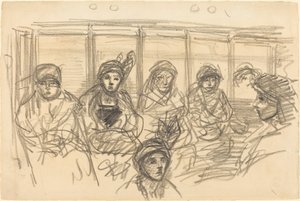 Ryttere på t-banen av Théophile Alexandre Steinlen