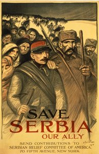 Redd Serbia vår allierte, Send bidrag til Serbian Relief Committee of America, pub. Frankrike, 1916