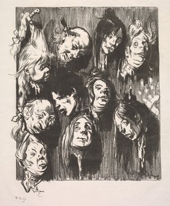 Ti attentater for en penny, 1897. av Théophile Alexandre Steinlen