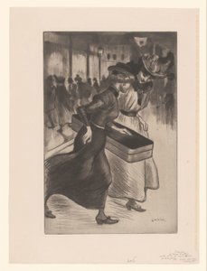 To kvinner som går på gaten Les deux trottins av Théophile Alexandre Steinlen