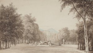 Mellom Villa Reale (nå Villa Nazionale) i Napoli
