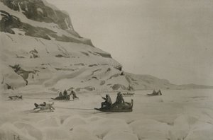 Eskimoer (akvarell på papir) av Thorolf Holmboe
