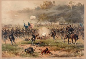Battle of Antietam, pub. L Prang & Co. av Thure de Thulstrup