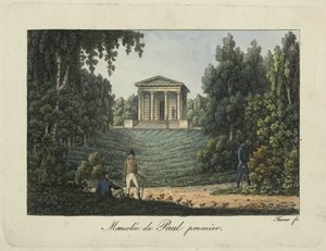 Paul I-tempelet eller Paul I-mausoleet i Pavlovsk-parken, 1810-tallet.