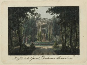 Monumentet til storhertuginne Alexandra Pavlovna i Pavlovsk, 1810-tallet.