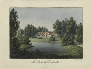 Utsikt over Konstantinpalasset i Pavlovsk, 1810-tallet.