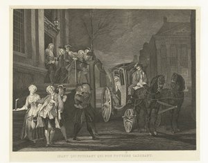 De som kunne gå gikk igjen til fots, de som ikke lenger kunne falt Ibant qui poterant qui non potuere cadebant (tittel på objekt) Nelri til Cornelis Troost (serietittel) av Tieleman Cato Bruining