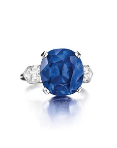 Ring (safir, diamanter og platina)