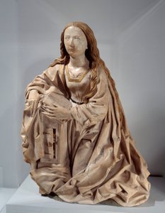 Bebudelsens jomfru. Marmorskulptur med polykrome høyder av Tilman Riemenschneider (1460-1531), sent på 1400-tallet. Paris, Musée du Louvre