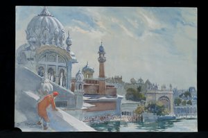 The Refectory, Golden Temple, Amritsar, 2012 (wc på papir)