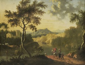 Italiensk landskap av Timotheus de Graef (attributed to)