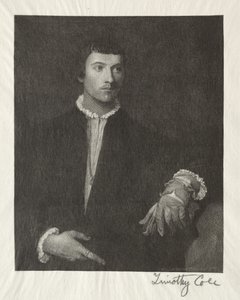Old Italian Masters: The Man with the Gloves, 1887. av Timothy Cole