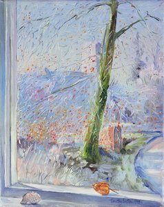 Beech Tree and Haw Frost, 1989 av Timothy Easton
