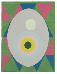 Egg is the Answer, 2023 (lateks, collage og emalje på lerret) av Timothy Gierschick II
