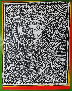 Spirit Genie, 2011, olje på tre av Timothy Nathan Joel