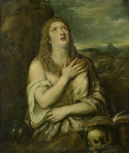 Anklagende Maria Magdalena av Titiaan (copy after)