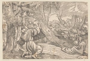 Saint Francis mottar stigmata av Titiaan