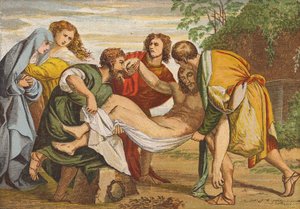 Joseph von Arimathäa legt den Körper Jesu in sein eigenes Grab