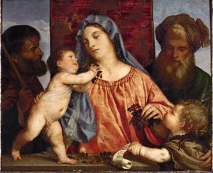 Madonna med kirsebær … (olje på lerret)