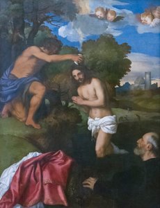The Baptism of Christ, ca. 1512 (olje på tre) av Titian (c.1488 1576)