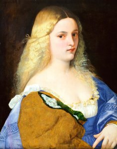 Violante, av Titian (ca 1490-1576), olje på lerret, 64x51 cm av Titian (c.1488 1576)