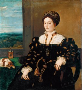 Portrett av Eleonora Gonzaga (Gonzaga), hertuginne av Urbino Maleri av Tiziano Vecellio kalt Titian (ca. 1490-1576) av Tiziano Vecelli
