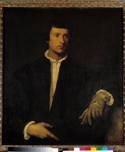 The Man with a Glove, ca. 1520 (olje på lerret) av Titian (c.1488 1576)