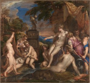 Diana og Callisto, 1556-1559. av Titian