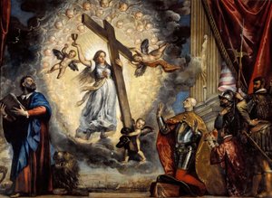 Doge Antonio Grimani kneler foran troen, mellom 1555 og 1576. av Titian