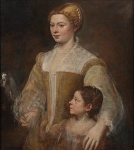 Portrett av en dame og hennes datter, ca. 1550. av Titian