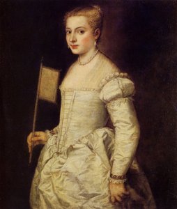 Portrett av en dame i hvitt, ca 1561. av Titian