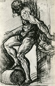 Skisse for St Sebastian, c1518, 1937 av Tiziano Vecelli