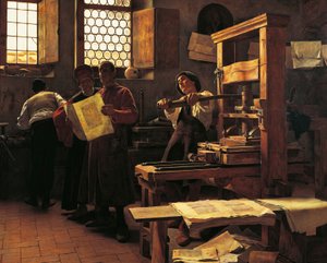 Trykker Bernardo Cennini i verkstedet hans
