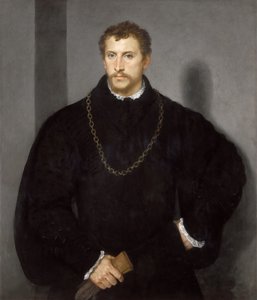 Portrett av en ung engelskmann Portrett av en ung mann med grå øyne, 1540-1545. av Tiziano Vecelli