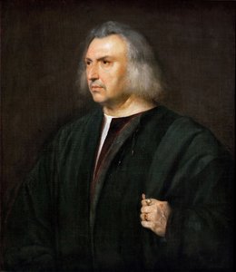 Portrett av legen Gian Giacomo Bartolotti da Parma - Titian (1488-1576). Olje på lerret, ca 1515. Mål : 88x75 cm. Kunsthistorisk museum, Vienne av Tiziano Vecelli