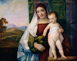 The Gypsy Madonna, c1510, 1937 av Tiziano Vecelli