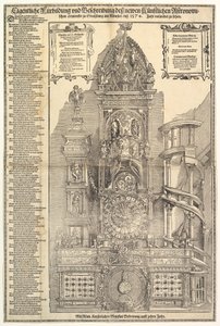Astronomisk klokke i katedralen i Strasbourg, 1574.
