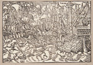 Gaius Duillius er seirende i et sjøslag over karthagerne av Tobias Stimmer