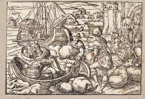 Gaius Lutatius beseirer den karthaginske flåten av Tobias Stimmer