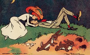 Par som kysser (fargelitografi)