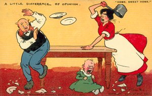 Home Sweet Home, A Difference of Opinion (chromolitho) av Tom Browne