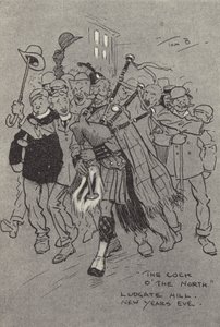 The Cock of the North, Ludgate Hill, nyttårsaften av Tom Browne