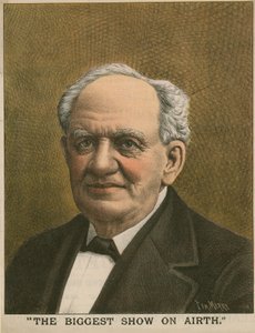 Portrett av P T Barnum, The Biggest Show on Airth av Tom Merry