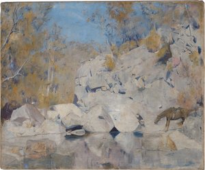 I et hjørne på Macintyre, 1895 av Tom Roberts