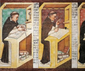 Bror Isnardo av Vicenza, av Tommaso da Modena (ca 1325 eller 1326-1379), freskomaleri, bispeseminaret, Dominikanernes kapittelhus, Treviso