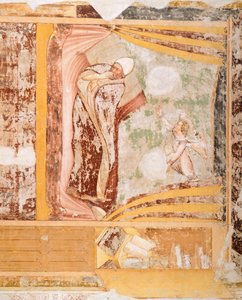 Pavens drøm, detalj fra Stories of St Ursula, av Tommaso da Modena (1326-1379), freskomaleri, Santa Caterina-kirken, Treviso av Tomaso da (late 15th century) Modena