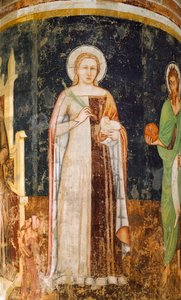 St Agnes av Tommaso da Modena (1326-1379), freskomaleri, San Nicolo-kirken, Treviso
