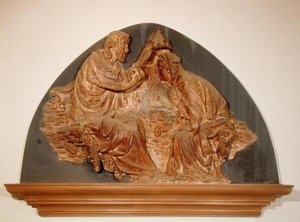 Kroning av jomfruen (marmor) av Tomasso (attr. to) Masaccio